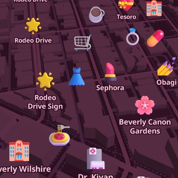 The Cherry Night map theme in GirlyMaps