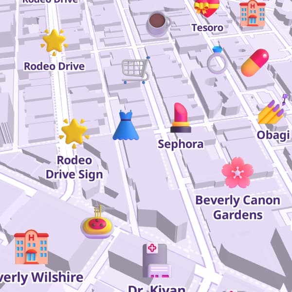 The Lavender Dream map theme in GirlyMaps