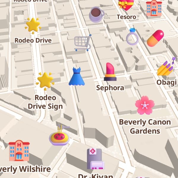 The Vanilla Latte map theme in GirlyMaps